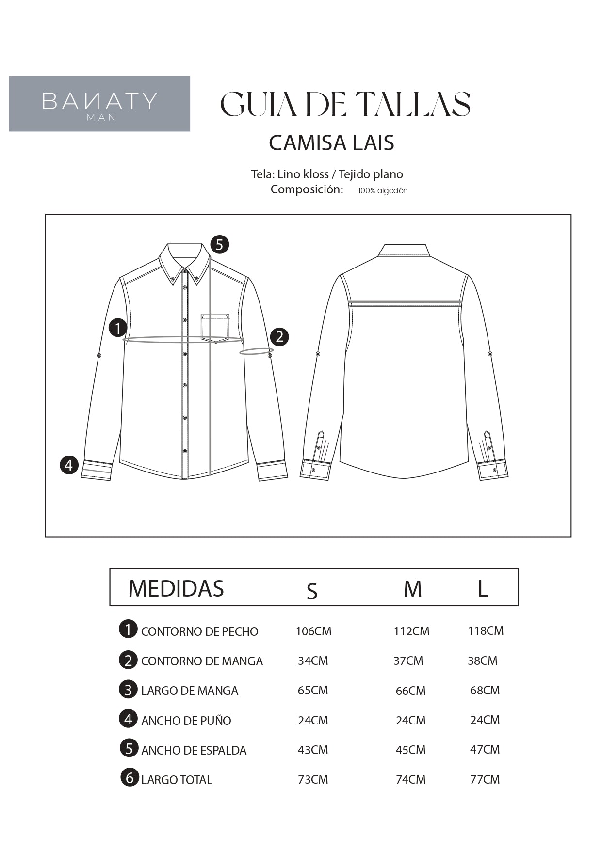 CAMISA DE LINO PARA HOMBRE MANGA LARGA LAIS