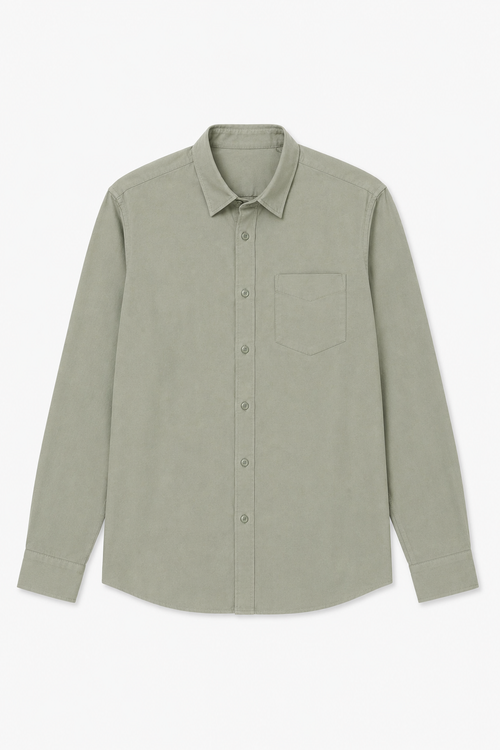 CAMISA DE LINO PARA HOMBRE MANGA LARGA LAIS OLIVO