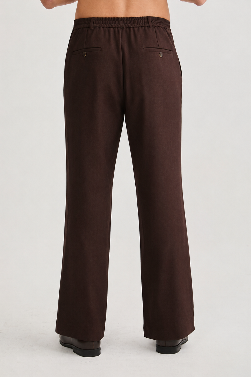 PANTALON PALAZO DE VESTIR PARA HOMBRE YAARUB MARRON