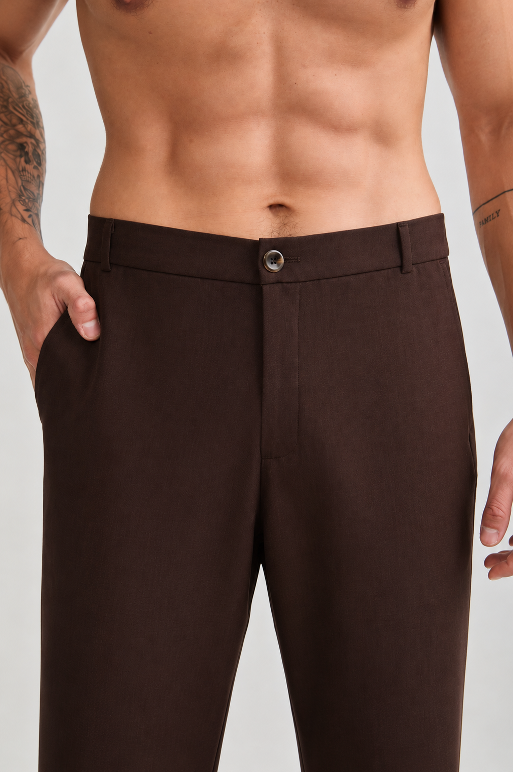 PANTALON PALAZO DE VESTIR PARA HOMBRE YAARUB MARRON